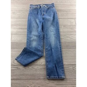 Levis Wedgie Straight Jeans Womens 27 Medium Wash Blue High Rise Button Fly 1434